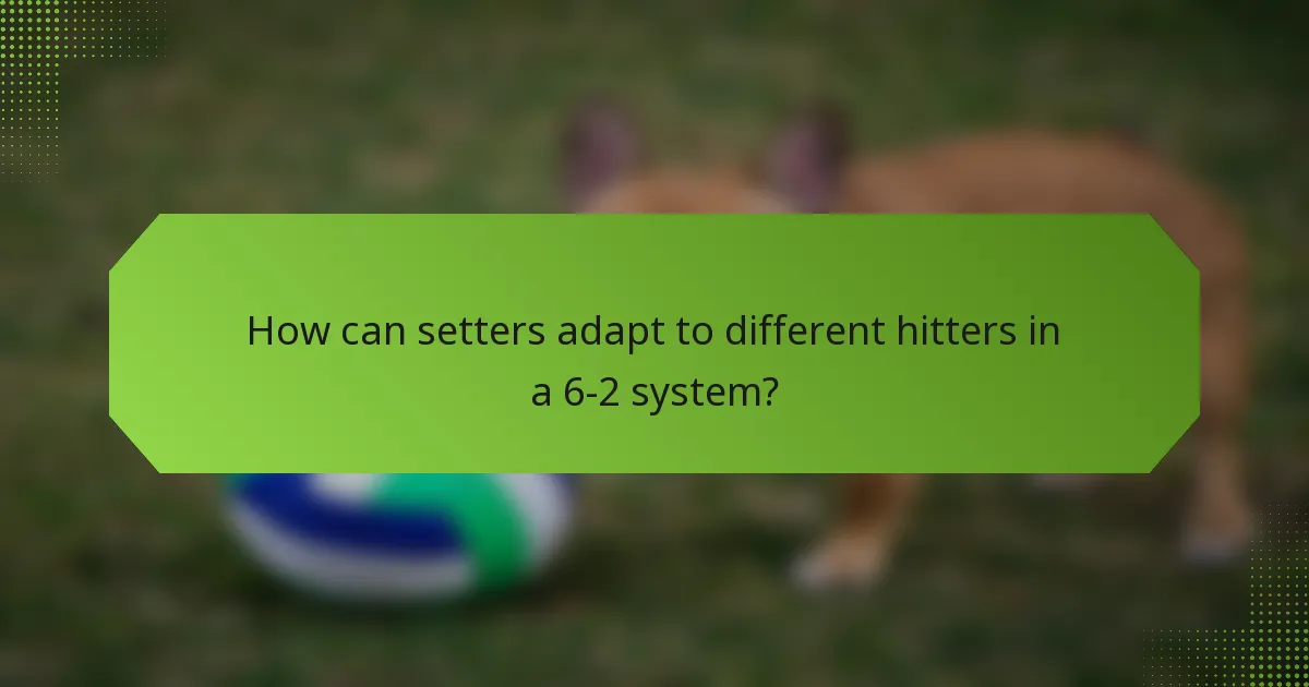 How can setters adapt to different hitters in a 6-2 system?